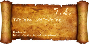Tüske Lóránt névjegykártya